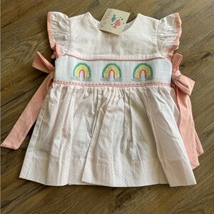 Stitchy Fish Rainbow Smocked Dress NWT